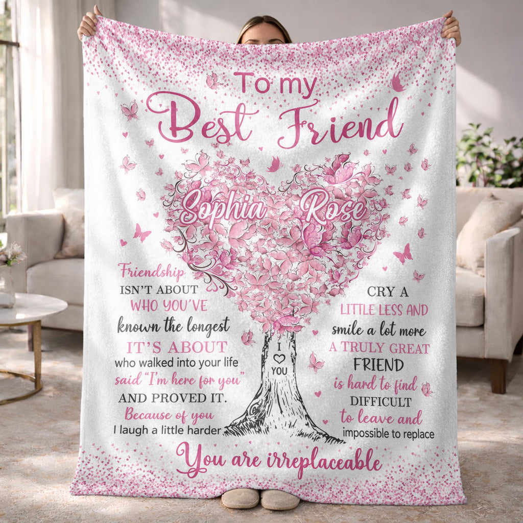 To My Best Friend, Personalized Custom Blanket, Gift For Bestie Lovers - 1
