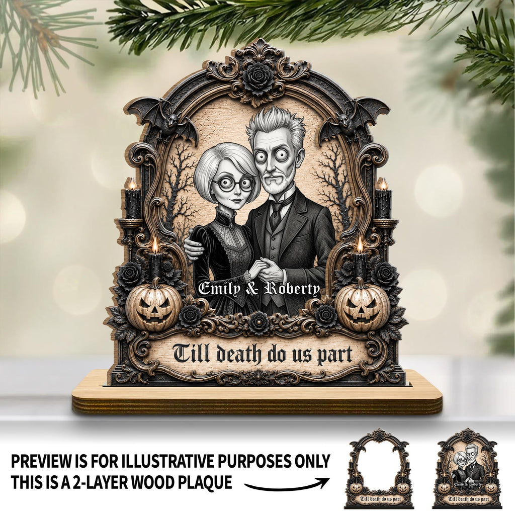 Till Death Do Us Part, Personalized Wood Plaque, Gift For Couples - 7