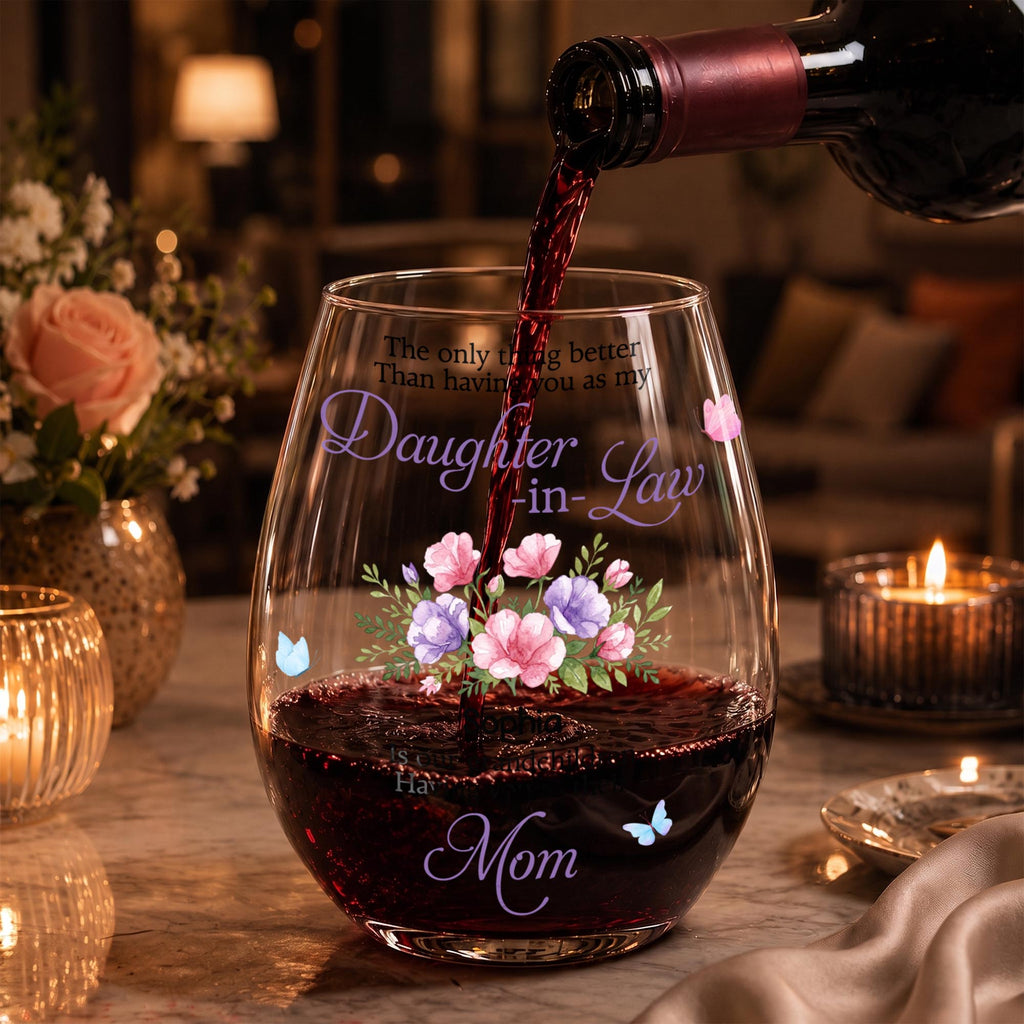 Daughter In Law Wine Glass, Gift For Daughter In Law And Mom Lovers - 8