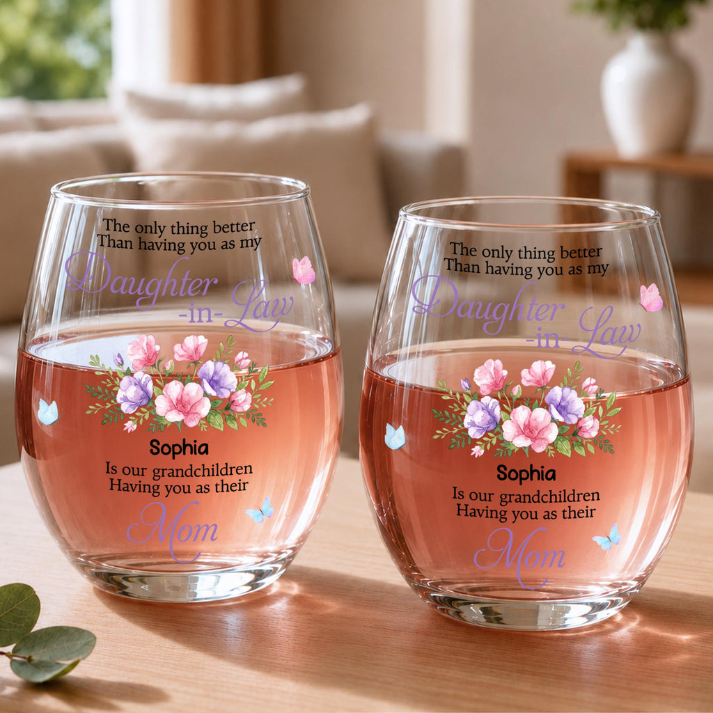 Daughter In Law Wine Glass, Gift For Daughter In Law And Mom Lovers - 6