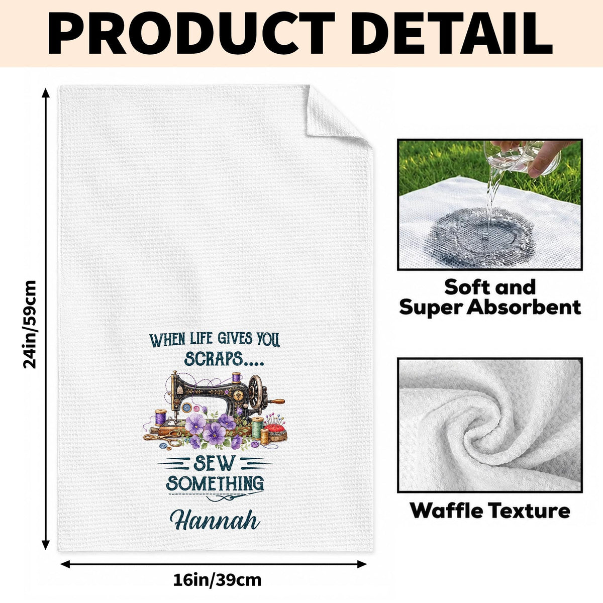 When Life Gives You Scraps Sew Something, Kitchen Towel, Sewing Gift - 7