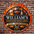 My Backyard Bar & Grill, Personalized Metal Sign, Gift For Dad And BBQ Lovers - 1