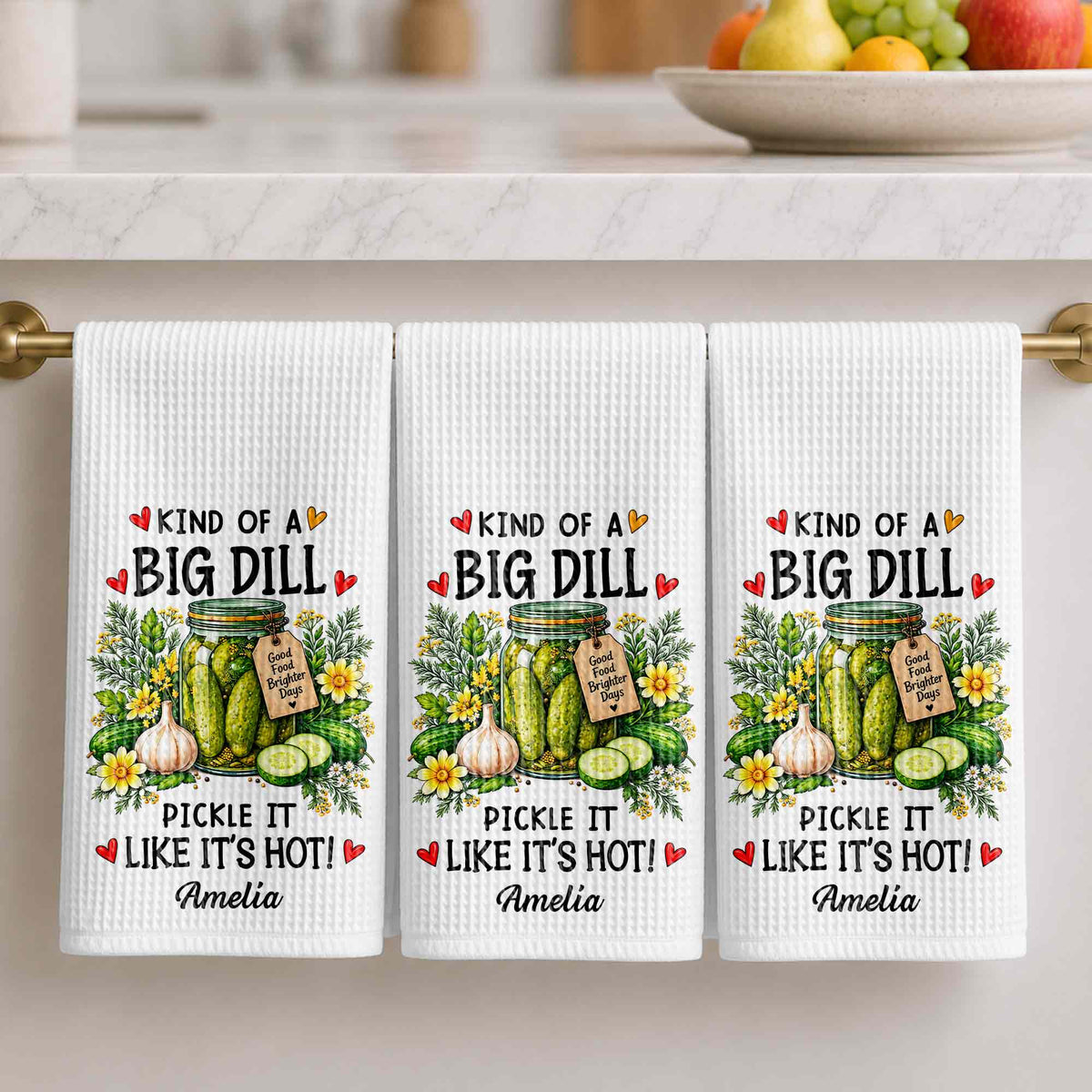 Kind Of A Big Dill, Personalized Kitchen Towel, Gift For Pickle Lovers - 2