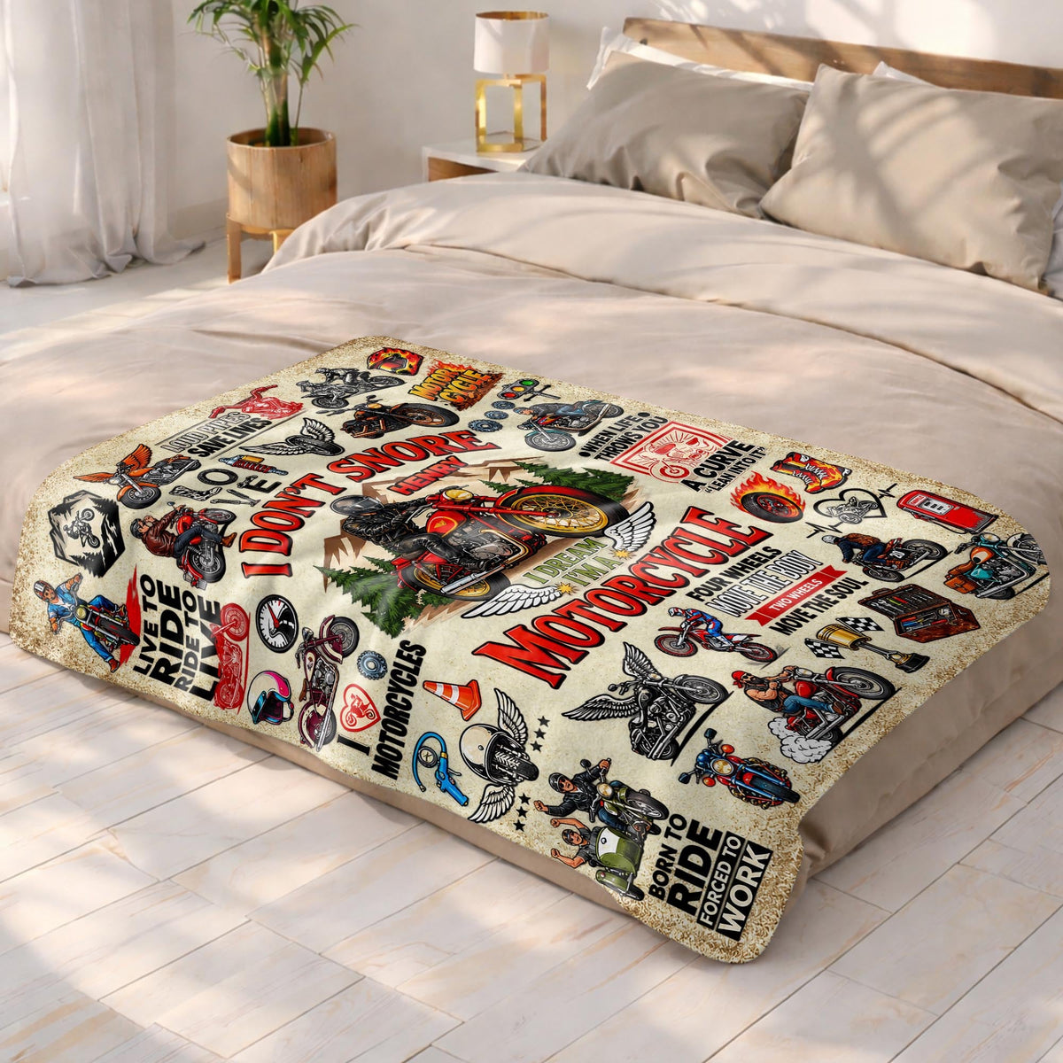 I Don't Snore I Dream I'm A Motorcycle, Personalized Blanket, Gift For Him - 10