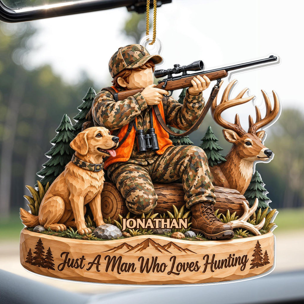 Just A Man Who Loves Hunting, Personalized Ornament, Gift For Hunters - 7