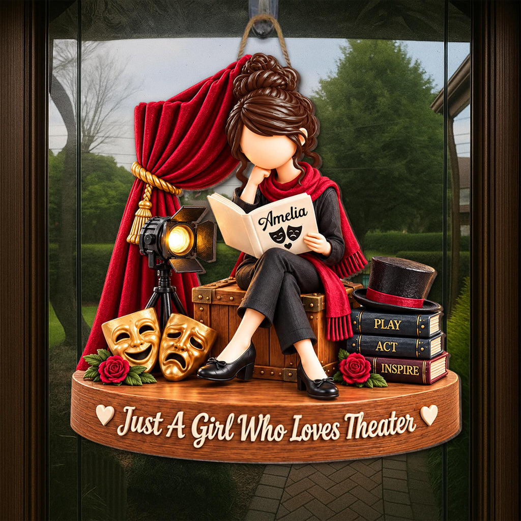 Just A Girl Who Loves Theater, Wood Sign, Gift For Theater Lovers - 5