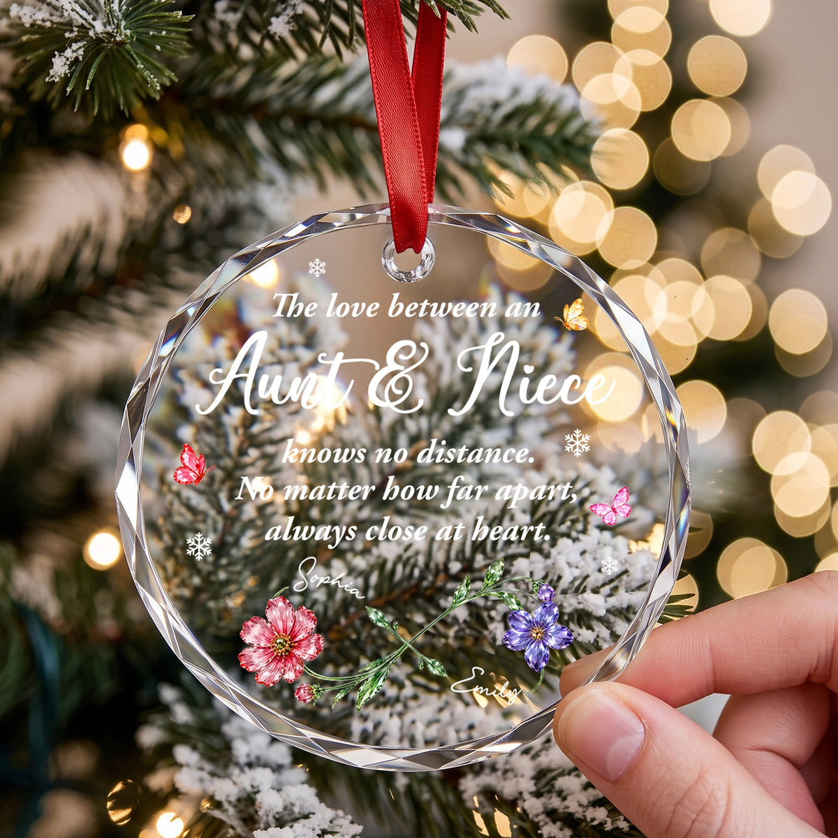 The Love Between An Aunt And Niece, Glass Ornament, Gift For Family - 7