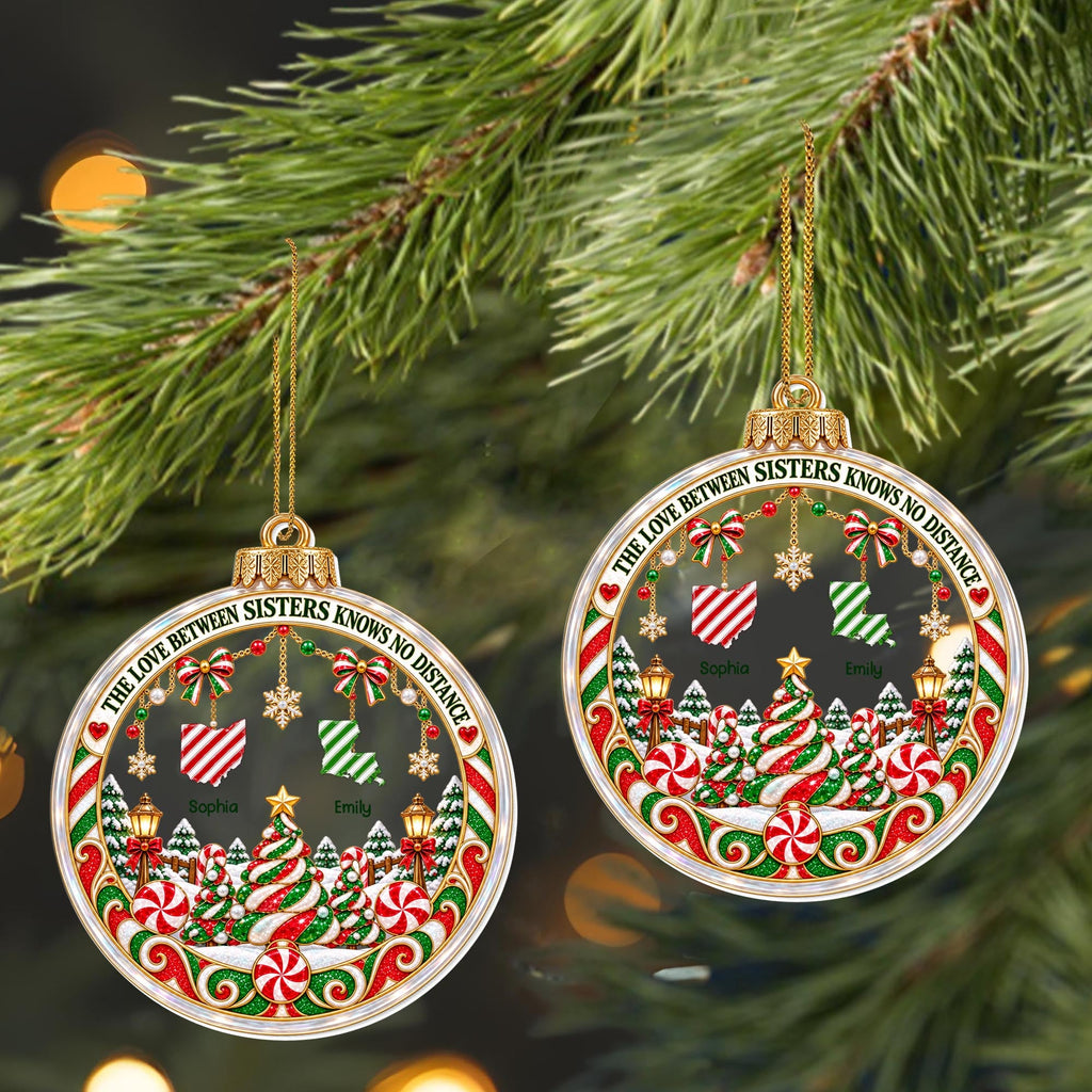 The Love Between Sisters, Personalized Ornament, Gift For Sister - 5