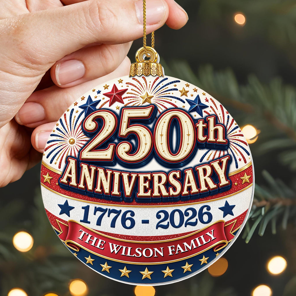 Anniversary Our Family, Personalized Custom Acrylic Ornament, Gift For Families - 4