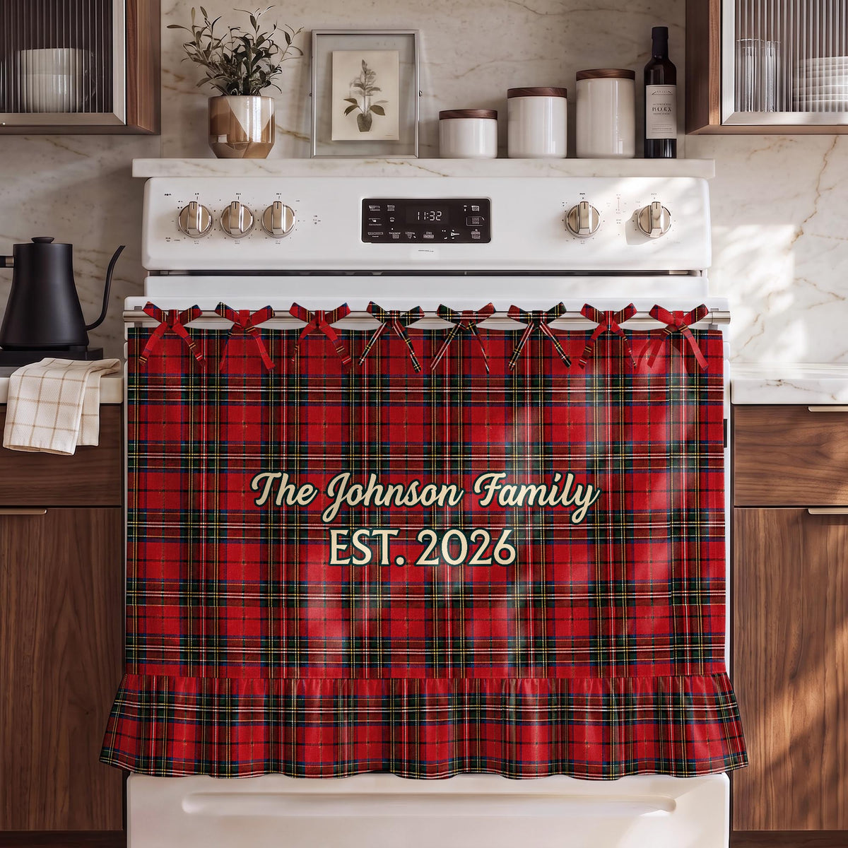 The Family Est, Personalized Oven Skirt Curtain, Gift For Mom and Home - 1