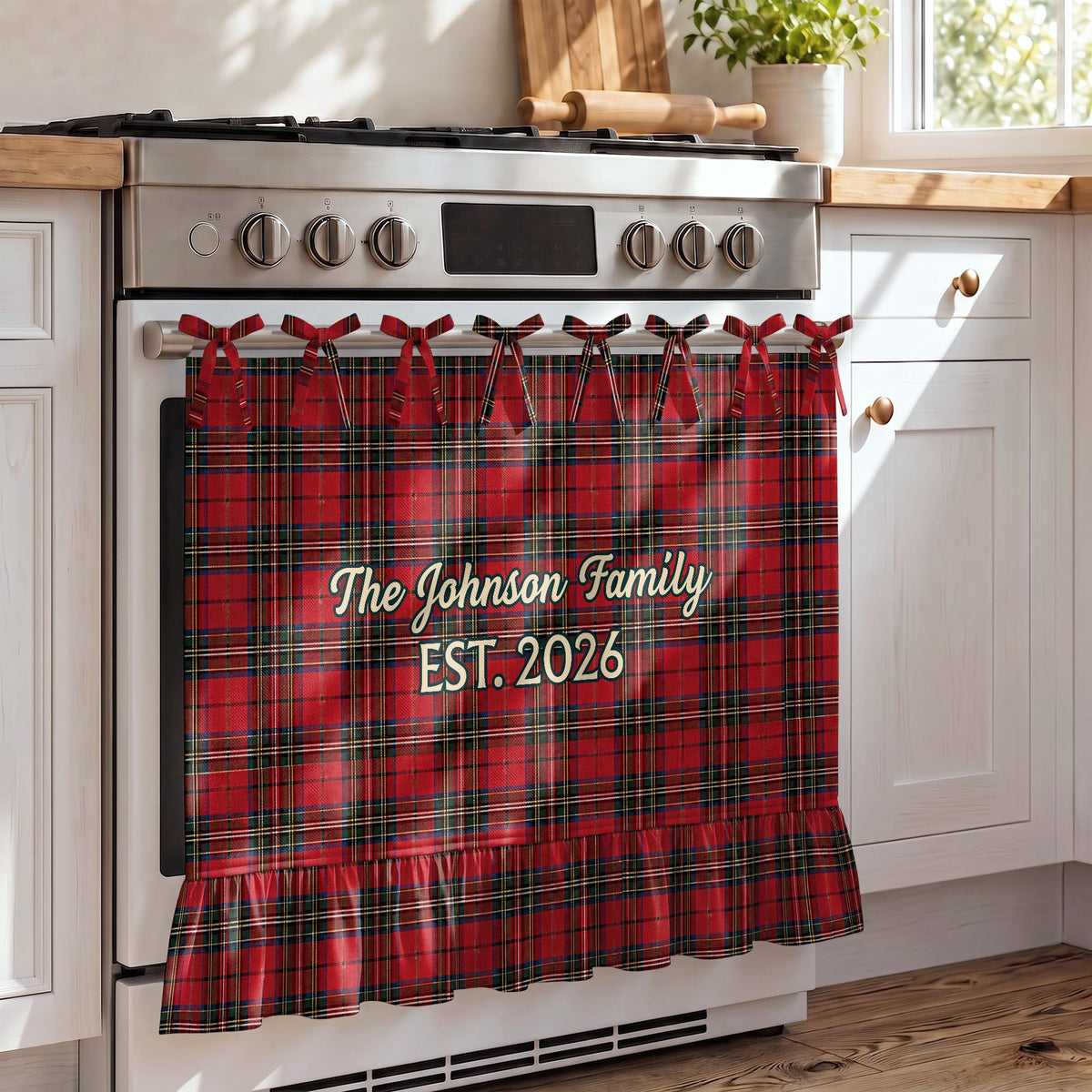 The Family Est, Personalized Oven Skirt Curtain, Gift For Mom and Home - 3