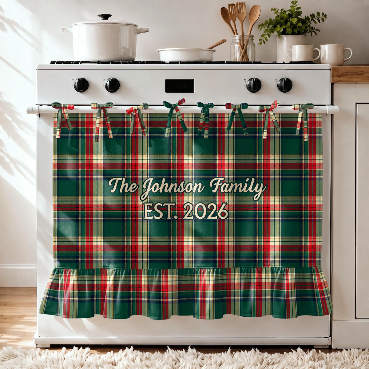 The Family Est, Personalized Oven Skirt Curtain, Gift For Mom and Home - 4
