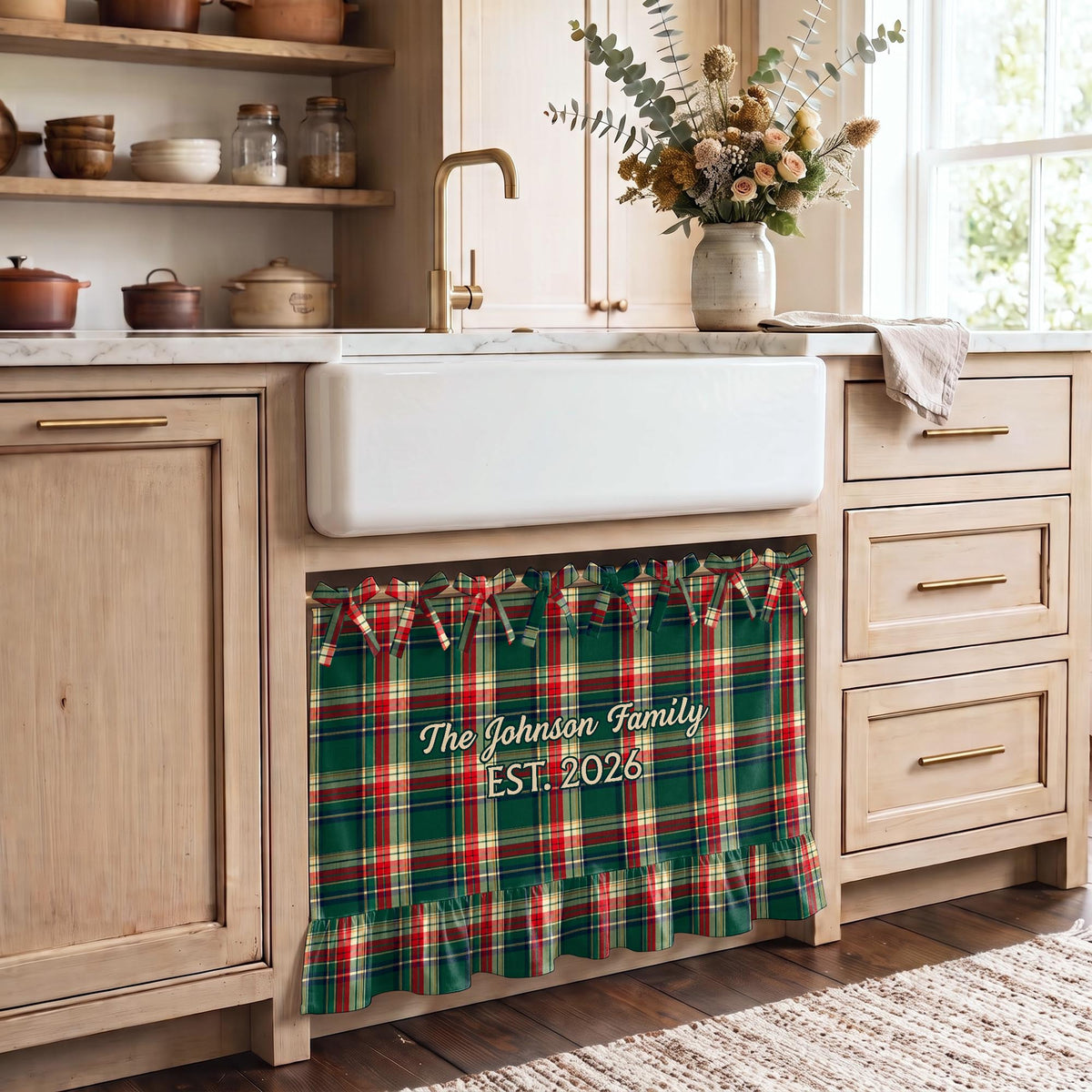 The Family Est, Personalized Oven Skirt Curtain, Gift For Mom and Home - 6