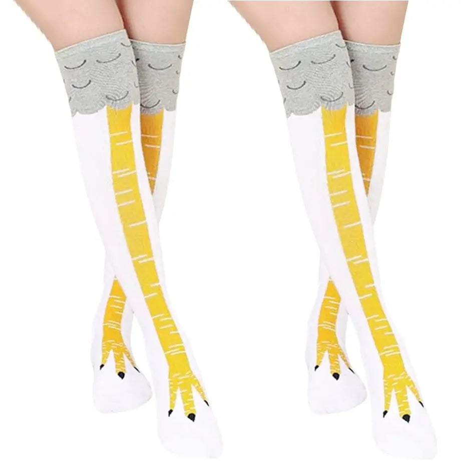 Novelty Funny Chicken Leg Knee High Socks