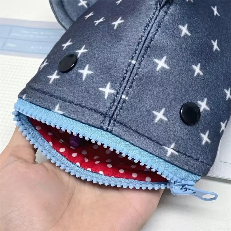 Cute Shark Pencil Case | Animal Shape Zipper Pencil Bag for Kids & Students
