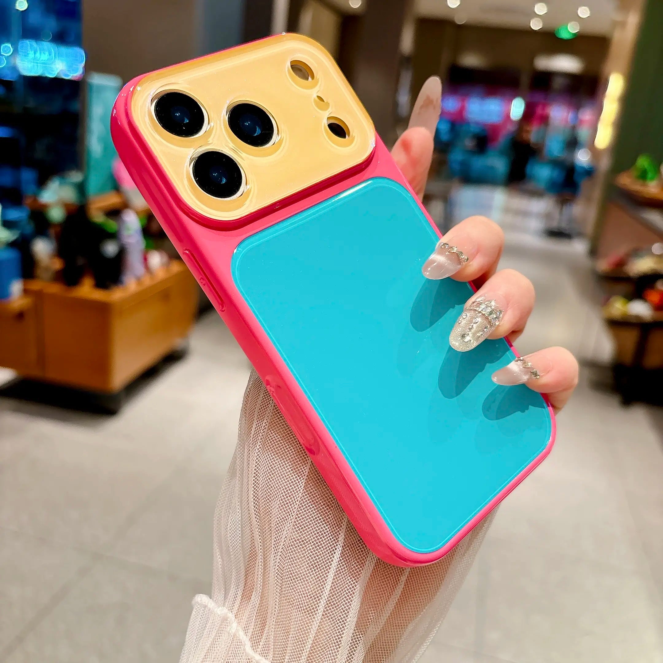Contrast Color Matte Case for iPhone 17 16 15 14 13 Pro Max – Anti-Fall Full Lens Protection