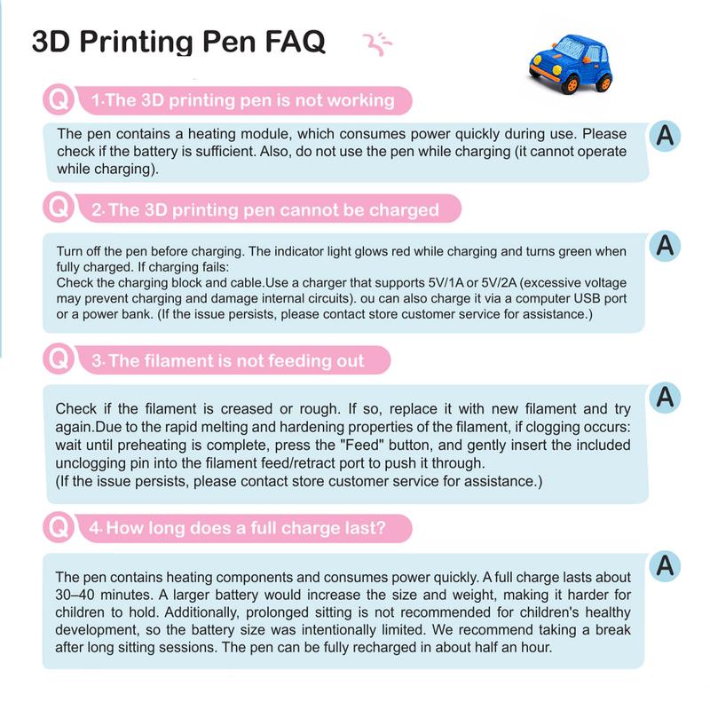3D Pen Set for Kids with 10-Color PCL Filament & Stencil Book – Educational STEM Toy