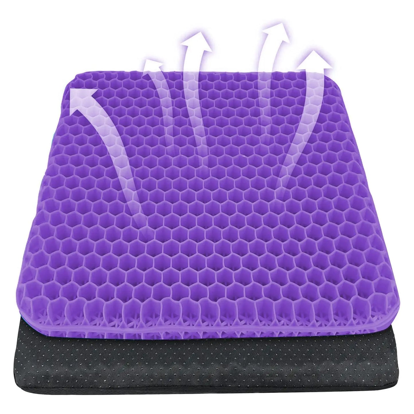 Double-Thick Gel Seat Cushion: Honeycomb Breathable Pressure Relief for Office & Car