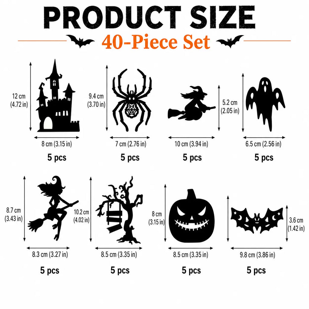 Halloween LED Silhouette Wall Light Stickers – Battery-Powered Waterproof Peel & Stick Window Decor
