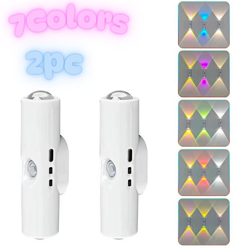 Smart LED Motion Sensor Magnetic Wall Lamp – Dimmable RGB USB Rechargeable Night Light