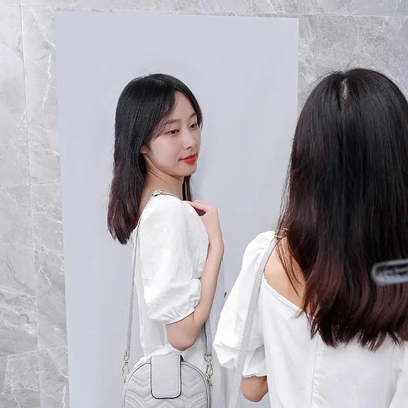 Self-adhesive mirror sticker with backing tape, 20 × 40 inch, soft glass mirror for self-service/glass doors, home use, full-length mirror, Instagram‑style bedroom reflective film