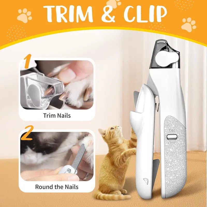 2 IN 1 Pet Nail Clipper, with LED Light for Pet with the light Nails,Precise Cat & Dog Nail Trimmer For Safe
