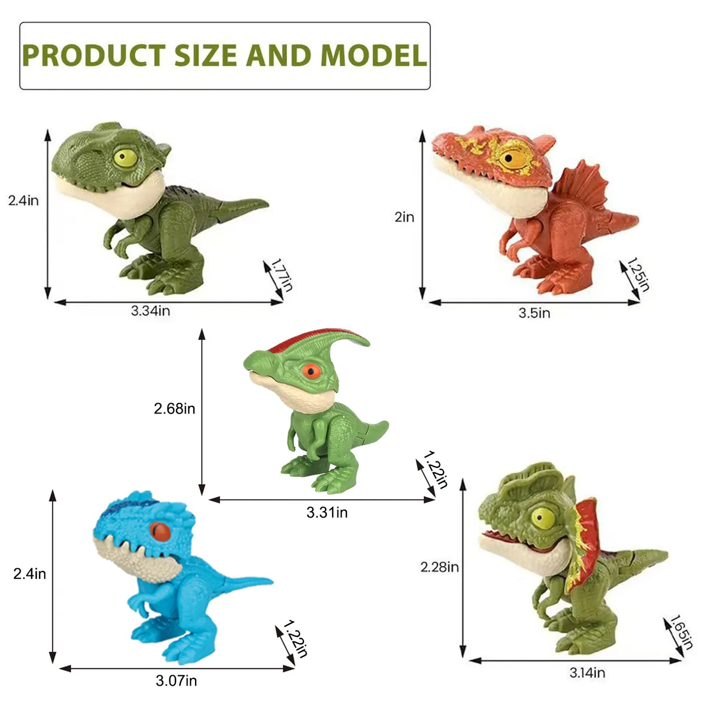 Jurassic World Finger Dinosaur Set (5 Pack): Movable Mouth Toys for Kids 3+