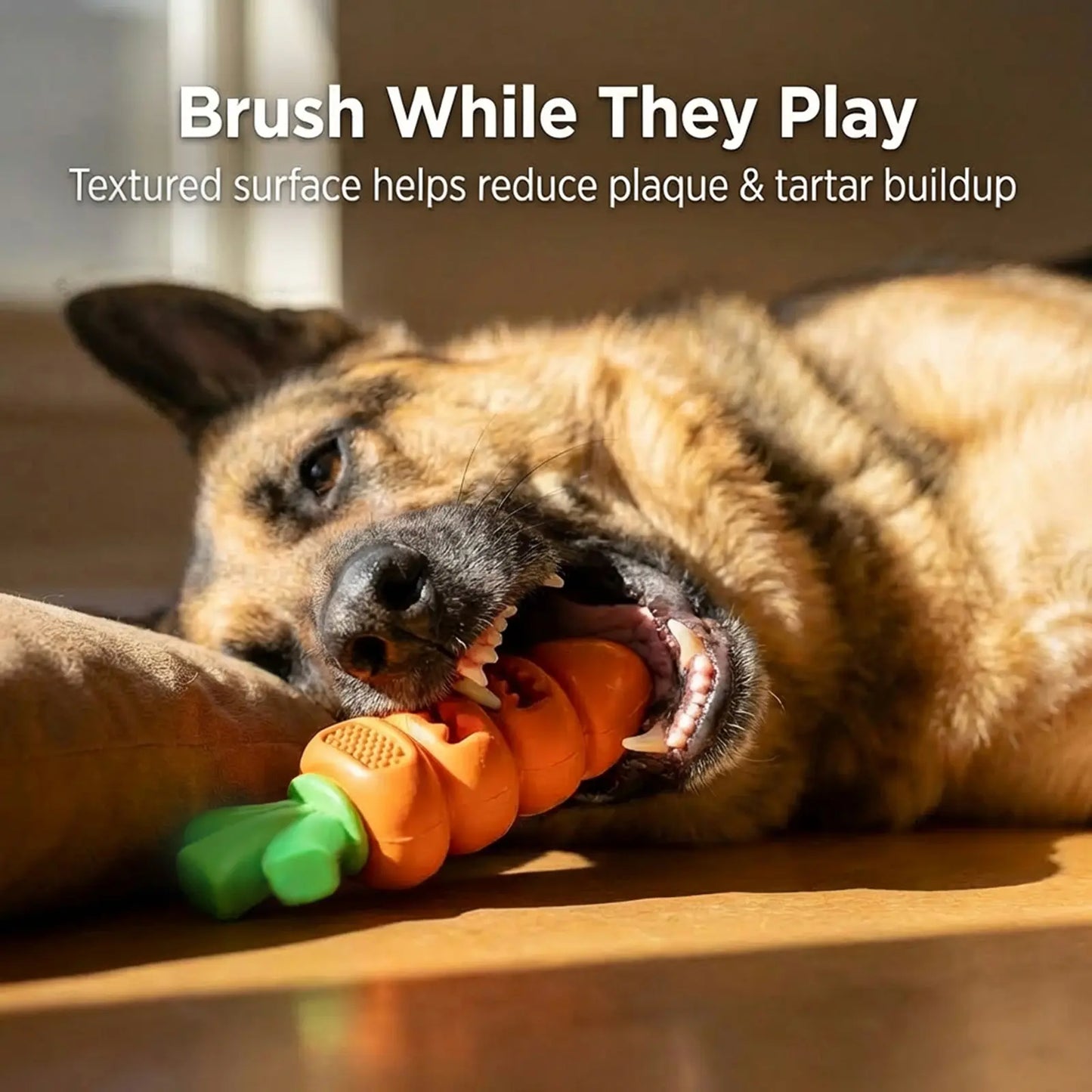 Carrot Dog Chew Toy – Durable Interactive Dental Toy for Aggressive Chewers, Teeth Cleaning & Mental Stimulation