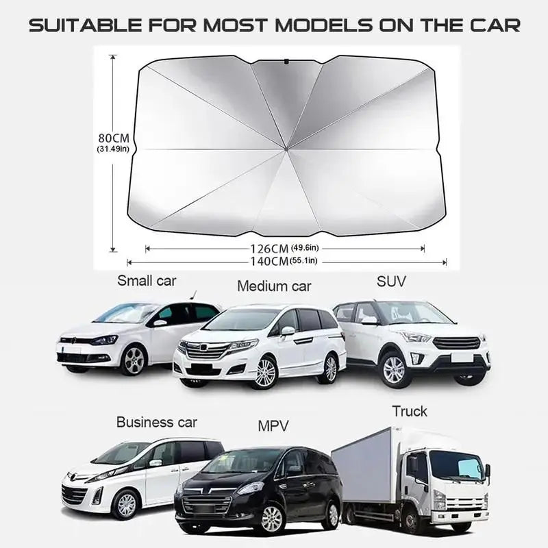 Car Front Windshield Sunshade: Foldable UV Blocker & Heat Reducer
