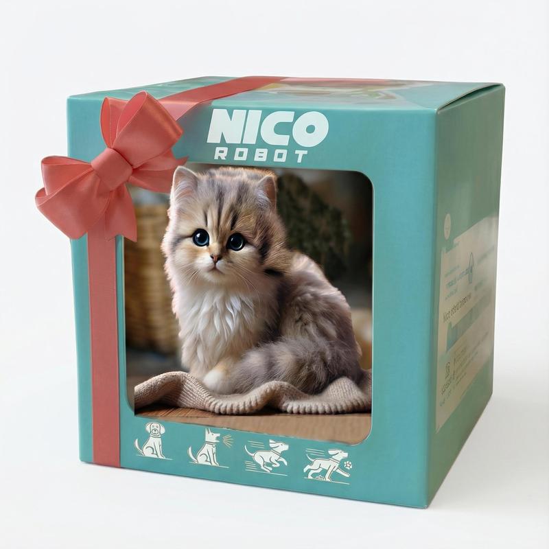 Gatito Robot Interactivo, Peluche RealistaRegalo FestivoJuguete de Gato Robótico que Camina, Mueve la Cola y Hace Sonidos, Lindo Juguete de Mascota para Niños y Adultos