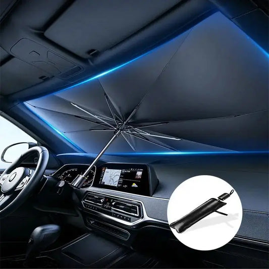Car Front Windshield Sunshade, Multipurpose Car Glass Sun Shade, UV Blocker & Heat Reducer Car Sun Cover, Universal Easy-Fold Front Anti-UV Windshield Sunshade, Car Accessories
