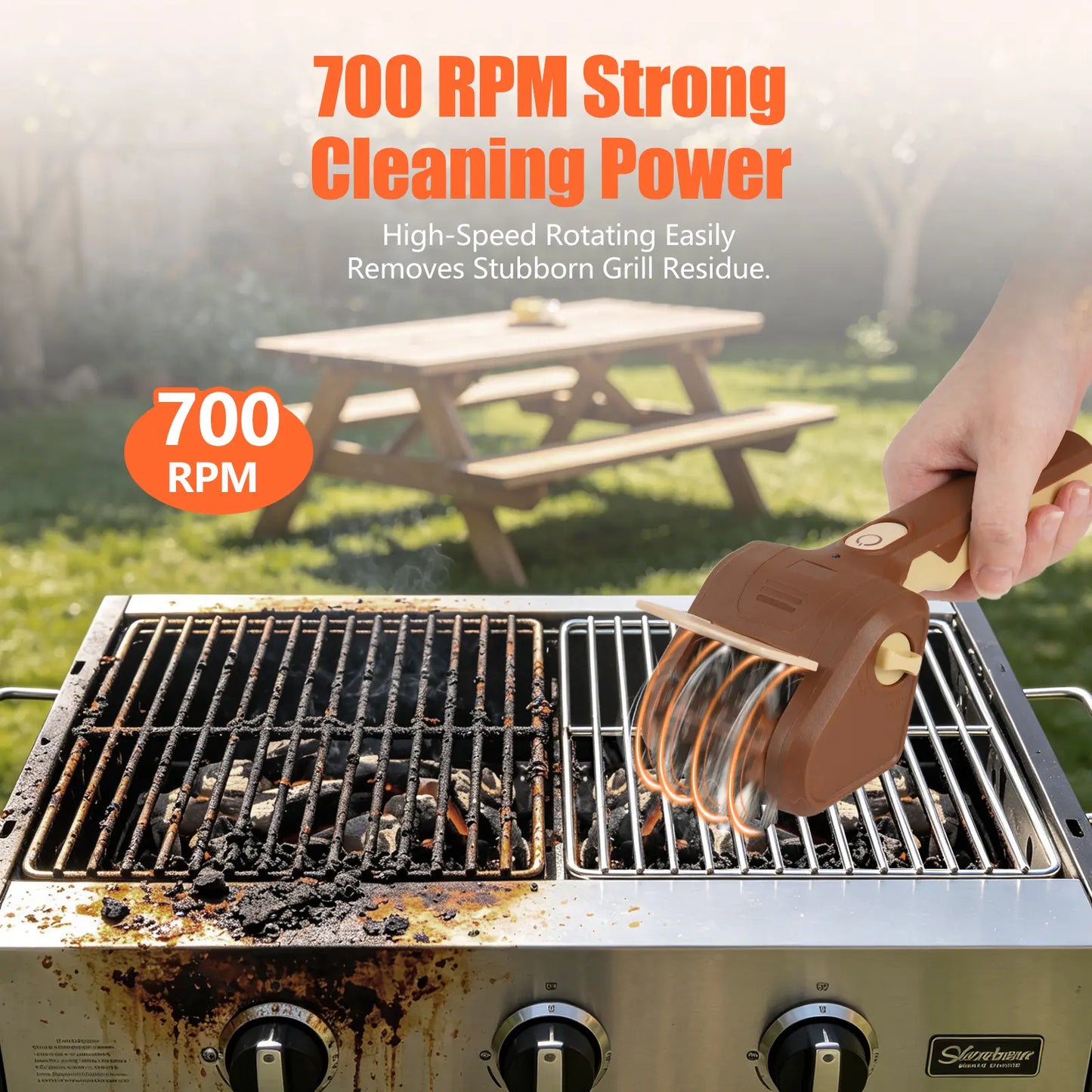 LRLY Electric BBQ Grill Brush, Safe Bristle Free with 2 Replaceable Heads, Cordless Rechargeable, Heavy Duty Fast Clean, Outdoor BBQ Cleaner for All Grill Types, Grill Season 2026