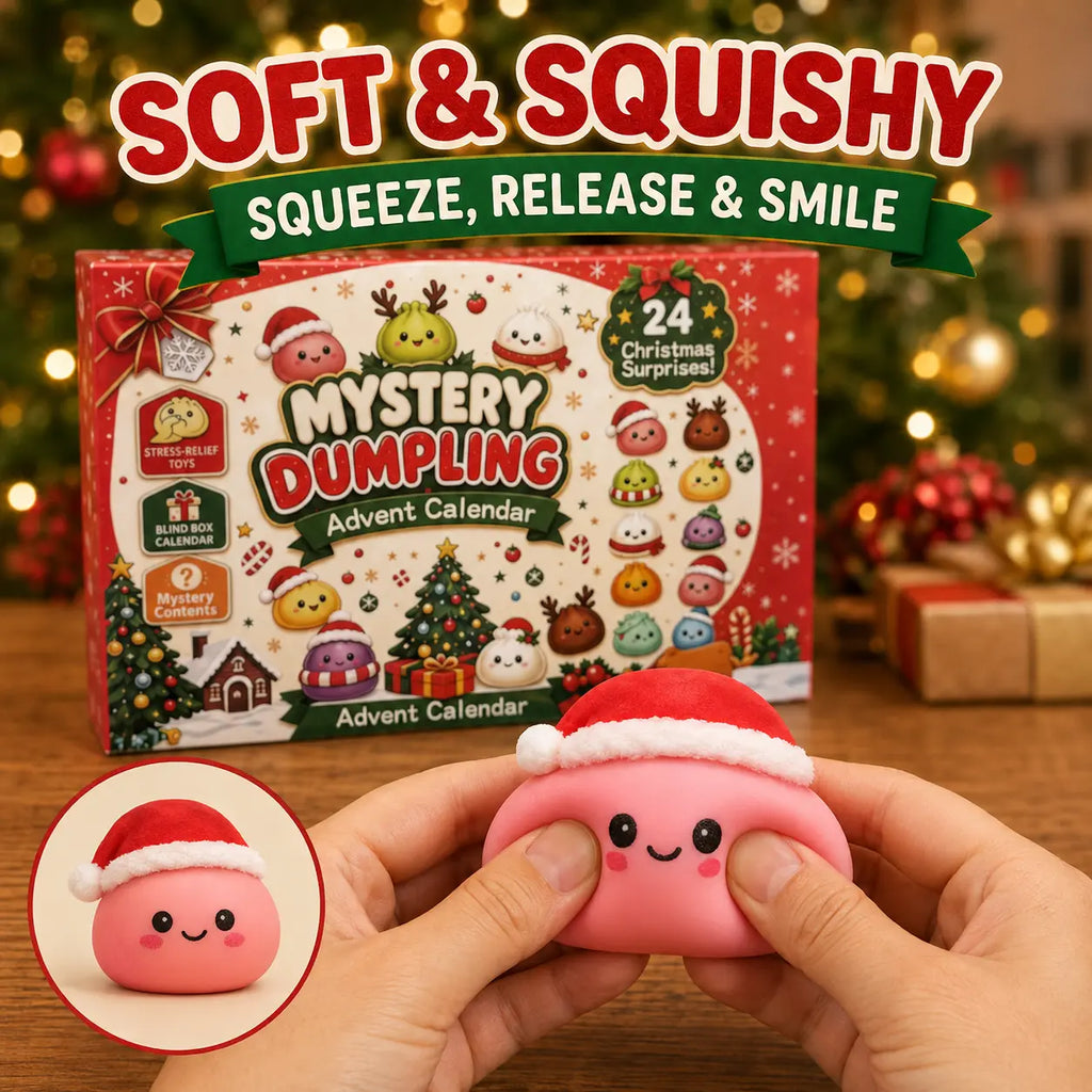 Christmas Mini Squishies Advent Calendar 2026 – 24-Day Dumpling & Glitter Toy Countdown Gift for Kids