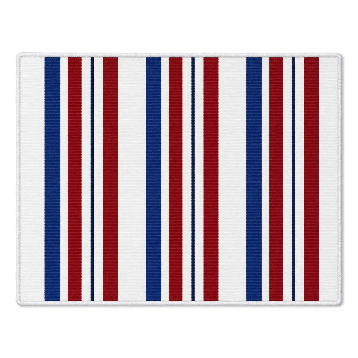 National Day Striped Entry Rug | Patriotic Red White & Blue Outdoor Doormat