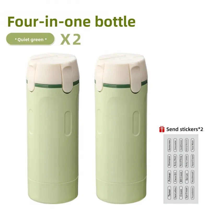 4-in-1 Portable Cosmetic Shampoo Dispenser Storage Bottle Plastic Travel Friendly Compact Design for Easy Carrying