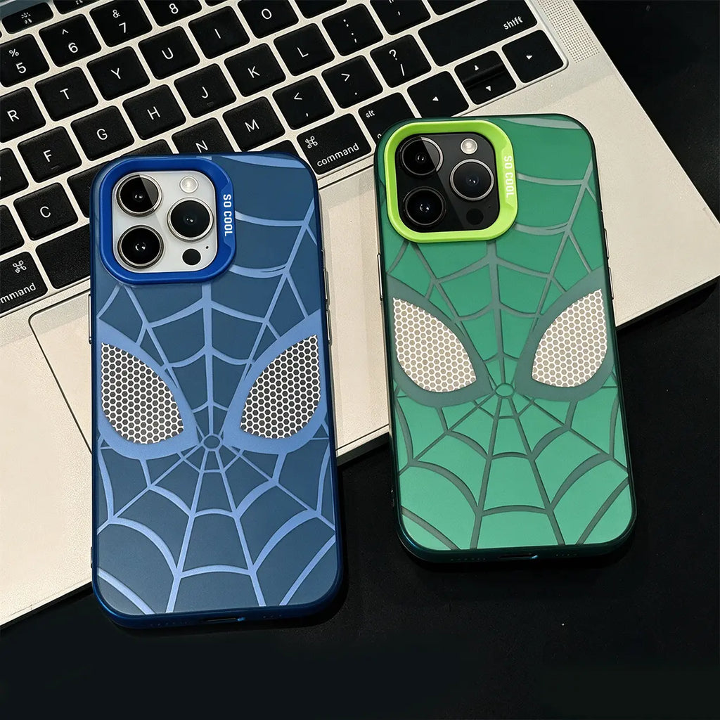 Creative Spider-Man Web Phone Case for iPhone 17 Pro Max – Trendy Pink Shockproof Protective Cover