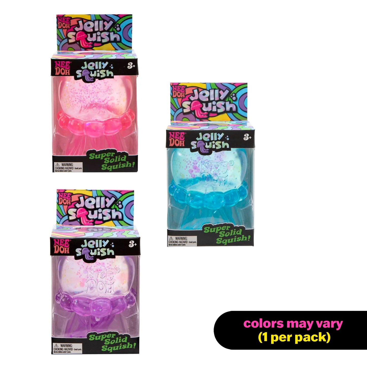 Needoh Schylling Jelly Squish - Soft Gel Filled Sensory Squeeze Toy, Stretchy Elastic Squishy Stress Relief Ball, Calming Anxiety Reducing Hand Fidget, Cute Relaxing Jelly Texture, Fun Portable Handheld Squeeze Toy Gift for All Ages