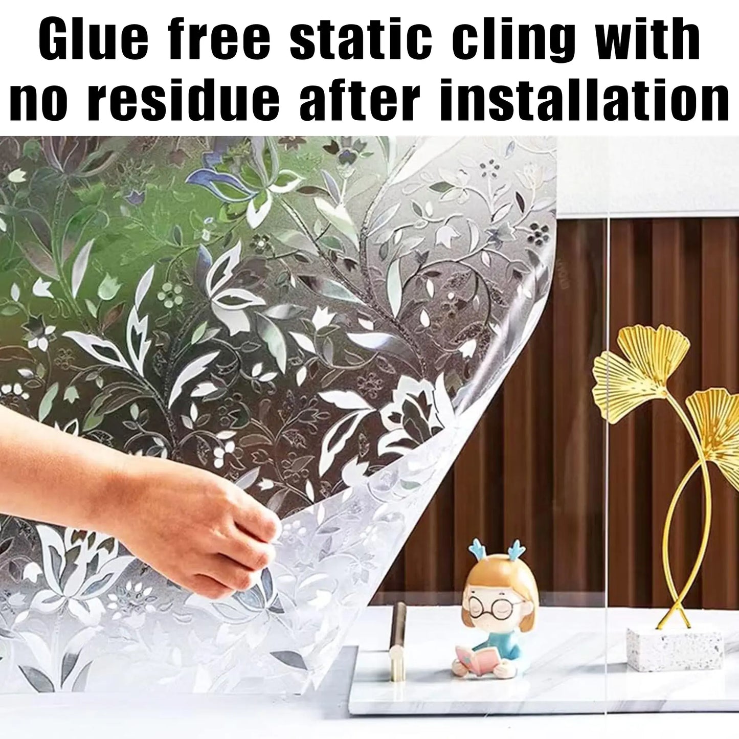 Static Cling Window Privacy Film – Removable UV Blocker & Reflective Mirror Tint for Glass Doors