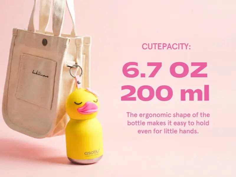 Mini Duck Insulated Water Bottle – Cute Portable Thermos Cup with Keychain Strap