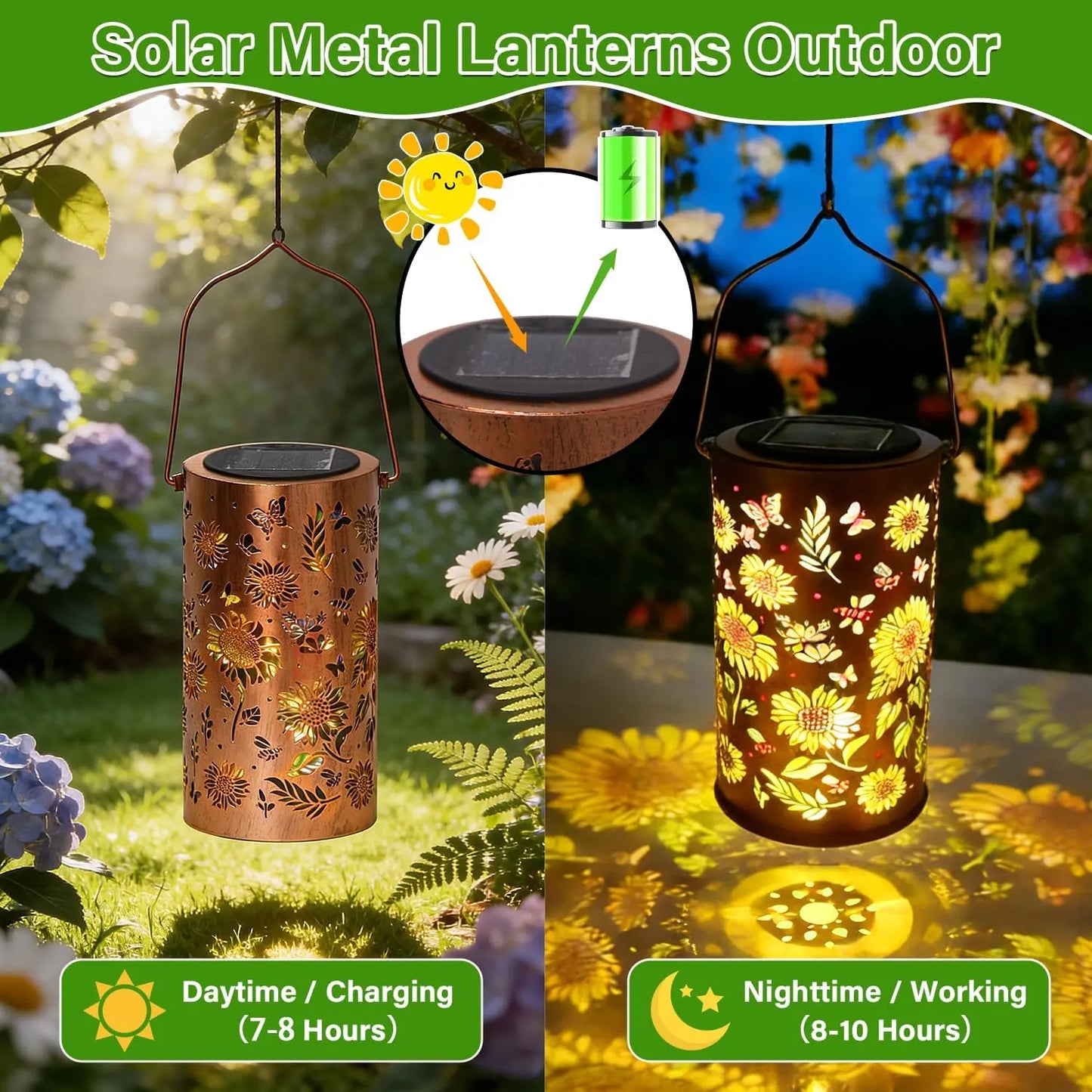 Colorful Sunflower Solar Lantern for Outdoor Garden Decor