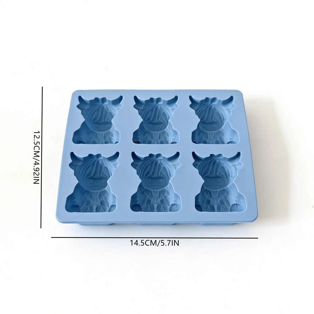 Moule à glaçons Mini Vache Highland, Glaçons mignons en 3D pour boissons, fêtes et cadeaux, Parfait pour agrémenter vos boissons