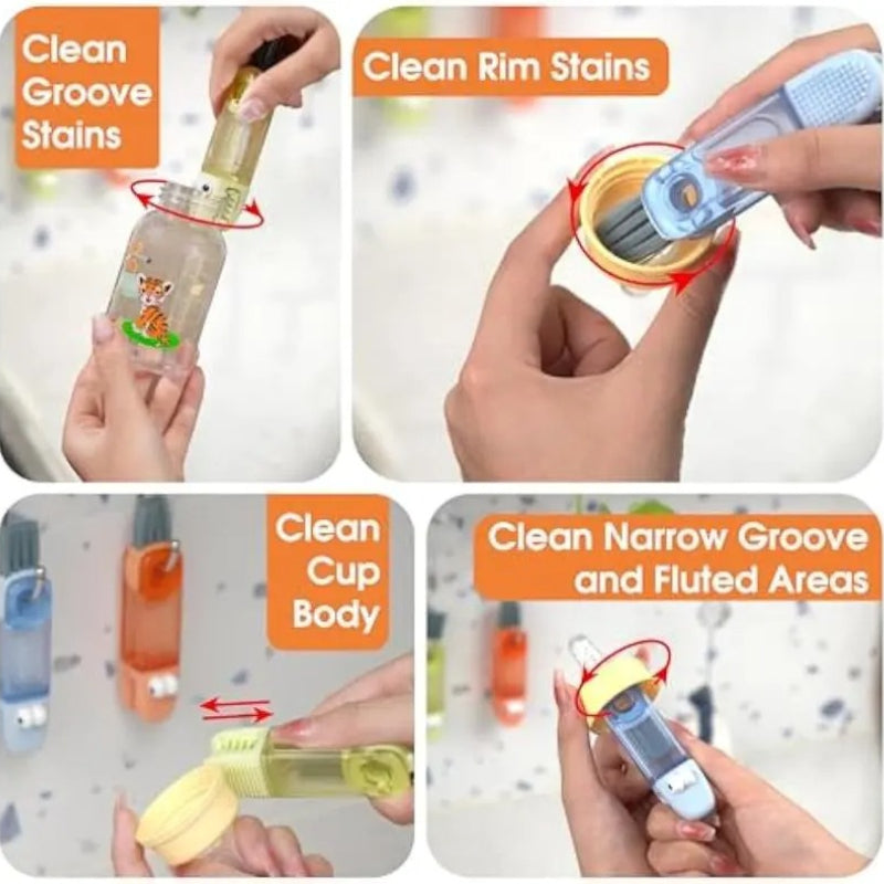 3PCS 3-in-1 Multi-Purpose Gap Cleaning Brush Set – Bottle, Lid & Crevice Cleaning Tool for Cups, Tumblers & Kitchenware