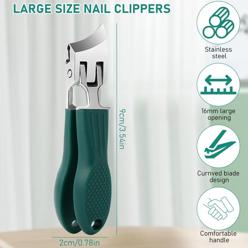 Anti-Splash Eagle Beak Beveled Nail Clipper Set (3-Piece) – Wide Jaw Stainless Steel Care Kit