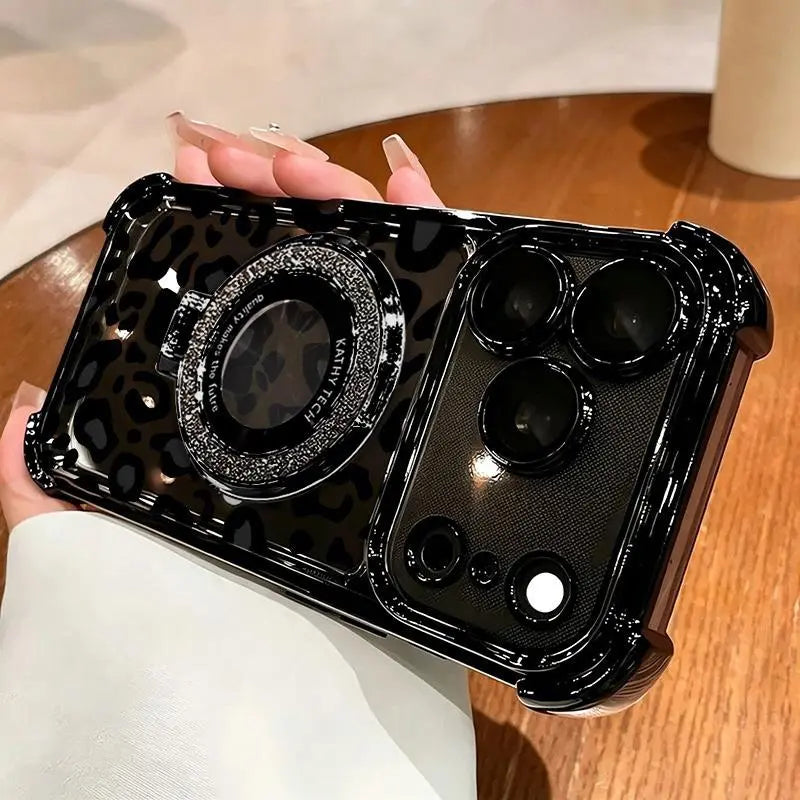 Sexy Leopard Print Transparent Soft Silicone Shockproof Case for iPhone 18 Pro Max