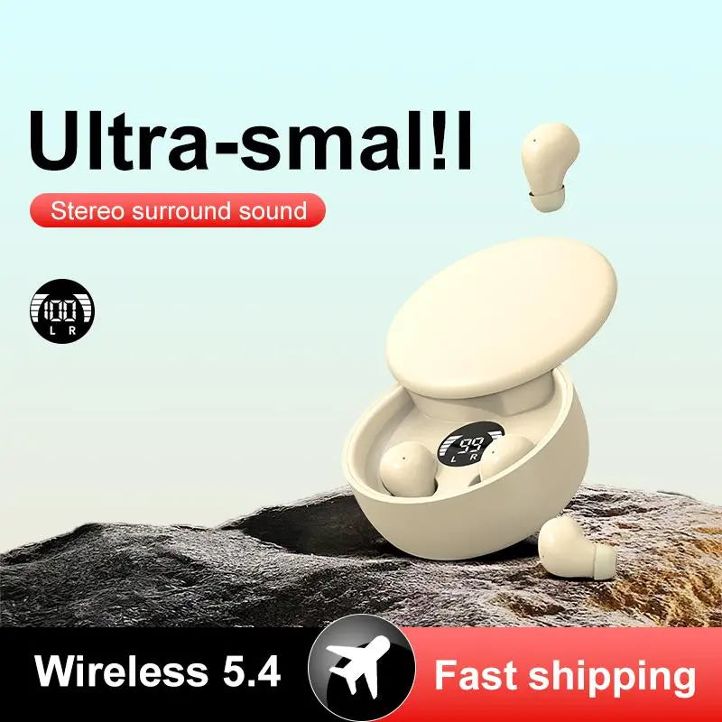 Mini Invisible Bluetooth 5.4 Wireless In-Ear Noise-Canceling Earbuds