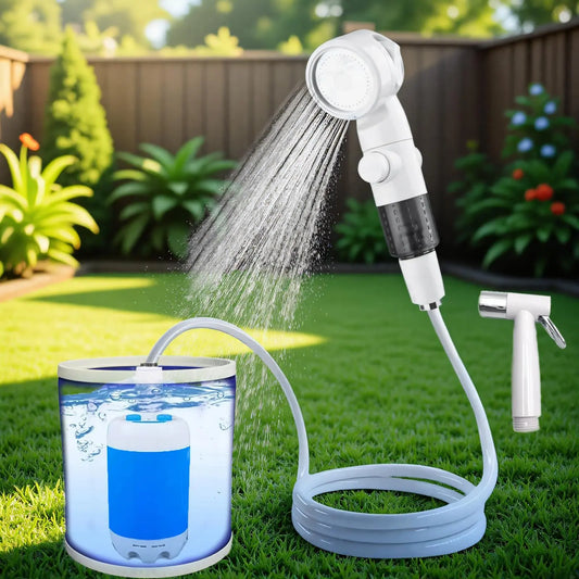 Rechargeable Portable Camping Shower Kit – Outdoor Shower Pump for Travel, Pets & Garden