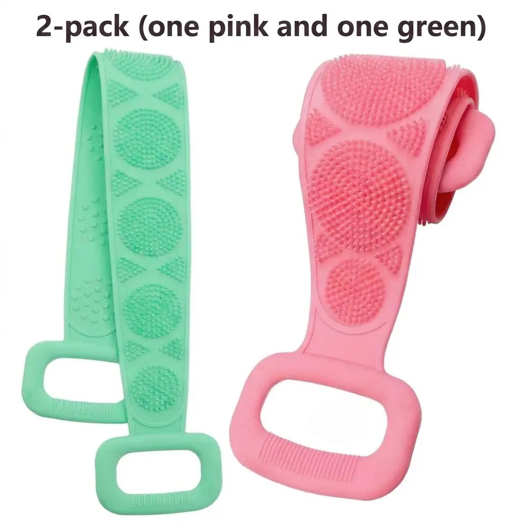Silicone Bath Brush - Double-Sided Exfoliating Back Scrubber
