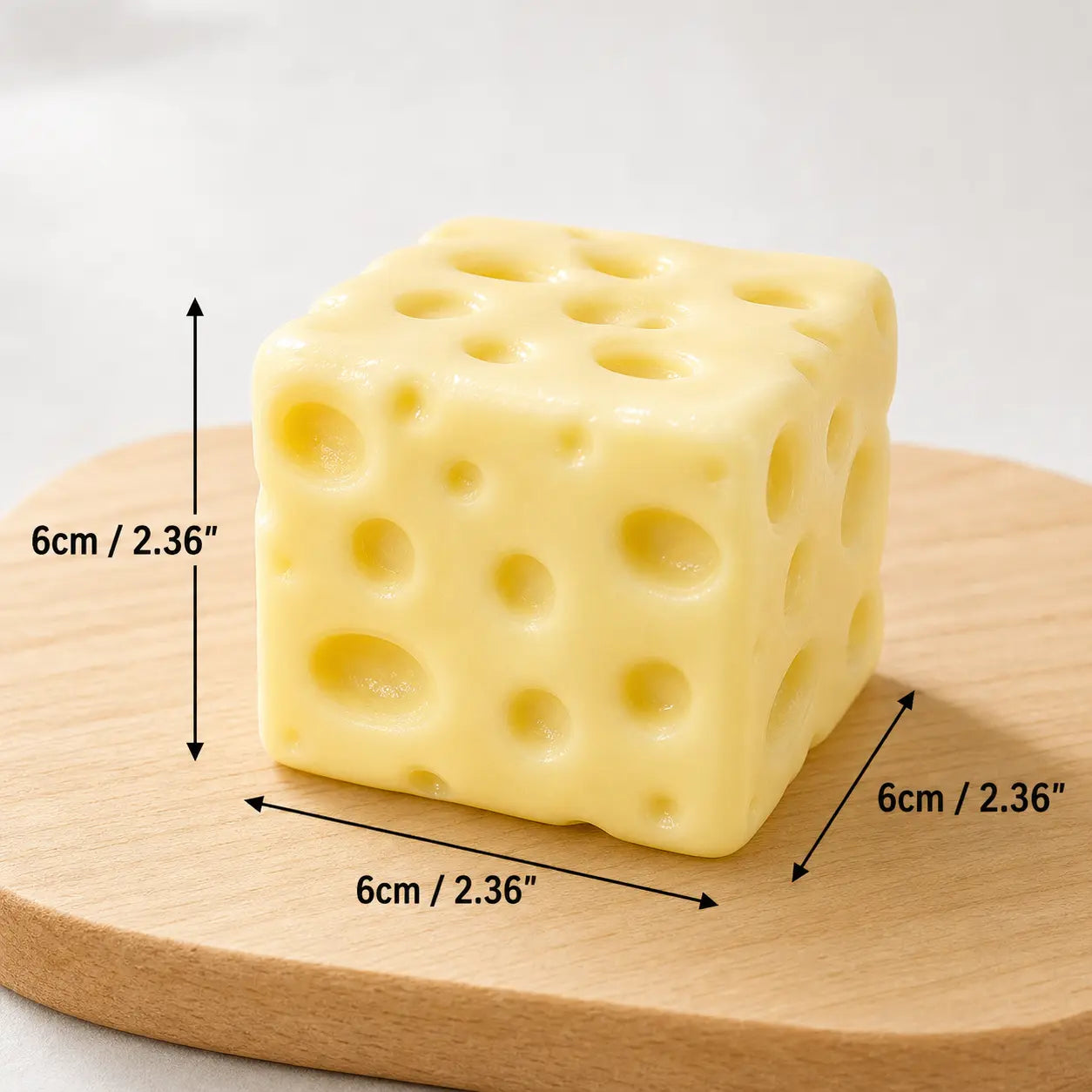 6cm Squishy Cheese Fidget Toy - Slow-Rise Stress Ball for ASMR & Anxiety Relief