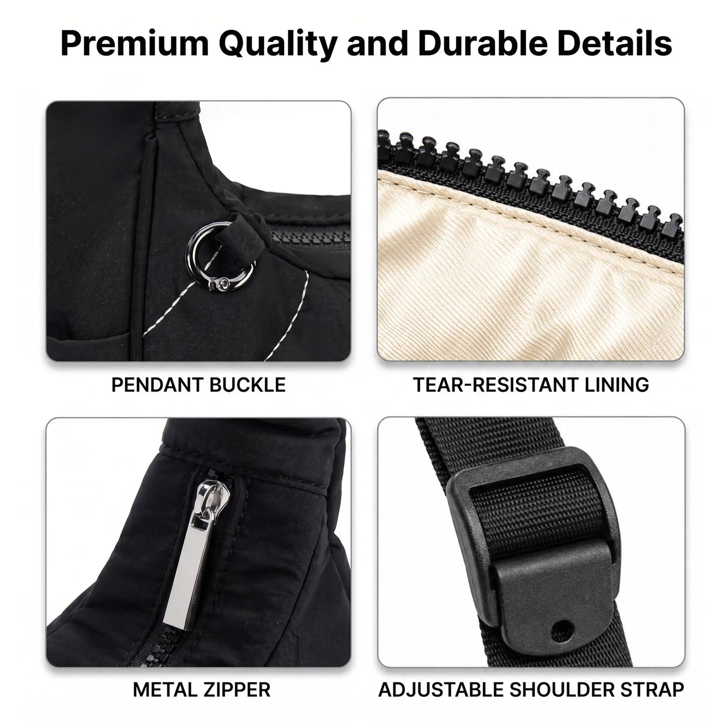 Spider Web Puffer Shoulder Bag for Women - Lightweight Quilted Nylon Crossbody Purse
