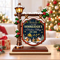 2-Layer Wooden Plaque, Personalized Snowy Christmas Village Keepsake, Creative Gift for Parents & Grandparents - 1